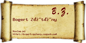 Bogert Zétény névjegykártya